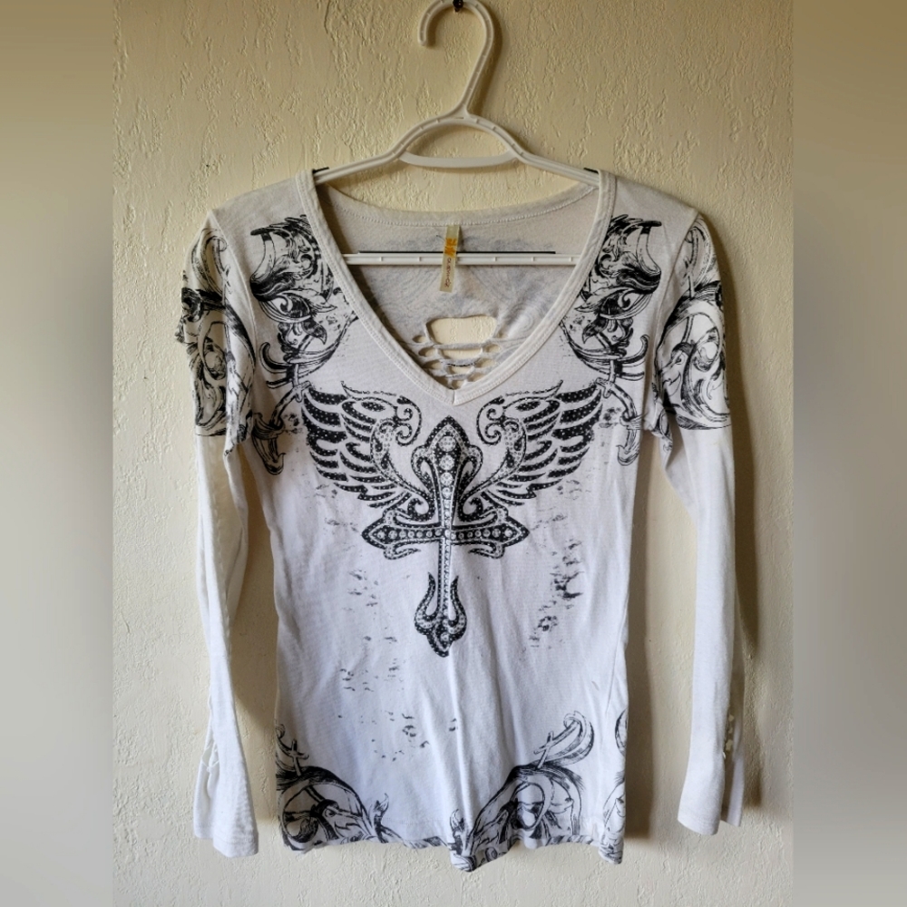 White western style braided shirt